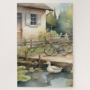 Ducks Country Garden Pond Scene 2 Puzzle