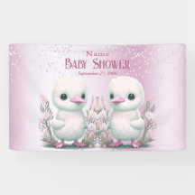 Ducks Ducks Pink Floral Baby Dusche Willkommen