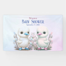 Ducks Floral Baby Dusche Willkommen