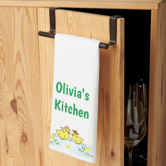 Ducks Floral Kitchen Handtuch (Drittel gefaltet)
