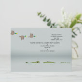 Ducks & Gator Cartoon Kinderdusche Einladung (Stehend Vorderseite)