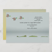 Ducks & Gator Cartoon Kinderdusche Einladung (Vorne/Hinten)