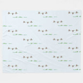 Ducks & Gator Cartoon Muster Fleecedecke (Vorderseite (Horizontal))