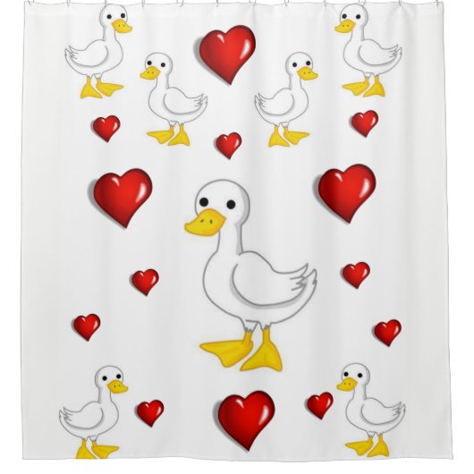 Ducks Herzduschvorhang Duschvorhang (Vorderseite)
