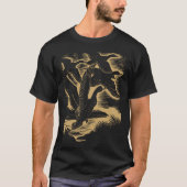 Ducks In Flight Vintage Art Deco  T-Shirt (Vorderseite)