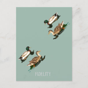 Ducks mallards essbare Zuckerguss Runden Feiertagspostkarte