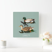 Ducks mallards quadratische wanduhr (Zuhause)