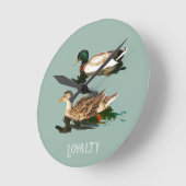 Ducks mallards runde wanduhr (Winkel)