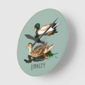 Ducks mallards runde wanduhr (Winkel)