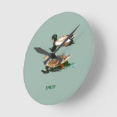Ducks mallards runde wanduhr (Winkel)