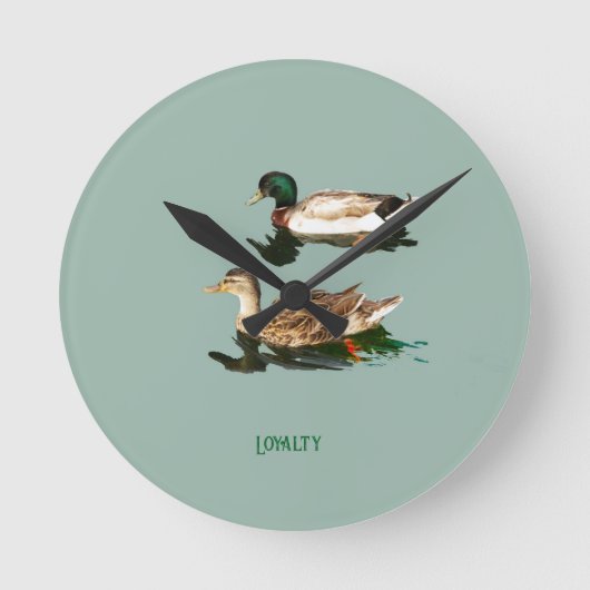 Ducks mallards runde wanduhr (Vorderseite)