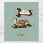 Ducks mallards weinetikett (Einzelnes Label)