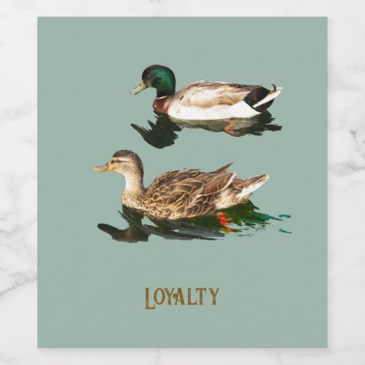 Ducks mallards weinetikett (Einzelnes Label)