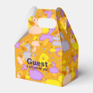 Ducks-n-Dots-Style-1-Orange-GABLE-FAVOR-BOX Geschenkschachtel