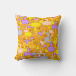 Ducks-n-Dots-Style-1-Orange-Sq-DREHPILLOW Kissen
