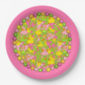 Ducks-n-Dots-Style-2-Rosa-PAPIERPLATE Pappteller (Vorderseite)