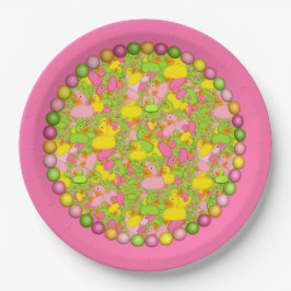 Ducks-n-Dots-Style-2-Rosa-PAPIERPLATE Pappteller