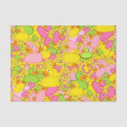 Ducks-n-Dots-Style-2-Yellow-TISSUE-WRAP-PAPIER Seidenpapier (Vorderseite)