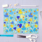Ducks-n-Dots-Style-3-blau 1-GEWEBE-WRAP-PAPIER Seidenpapier (Handwerk)