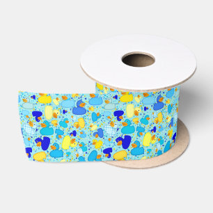 Ducks-n-Dots-Style-3-blau 1-SATIN RIBBON SPOOL Satinband
