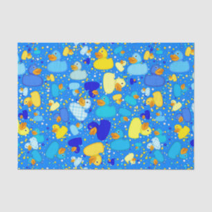 Ducks-n-Dots-Style-3-blau 3-GEWEBE-WRAP-PAPIER Seidenpapier