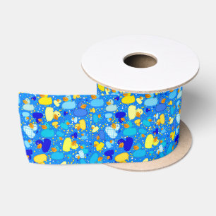 Ducks-n-Dots-Style-3-blau 3-SATIN RIBBON SPOOL Satinband