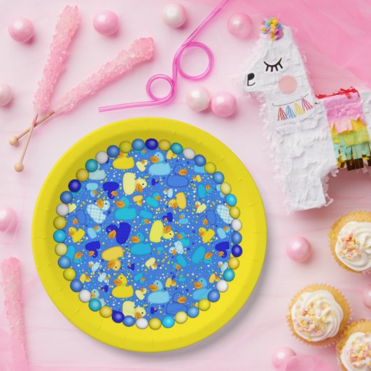 Ducks-n-Dots-Style-3-PAPIERPLATE 2 Pappteller (Party)