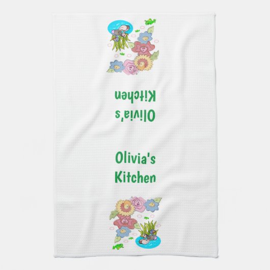 Ducks Pond Floral Küche Handtuch (Vertikal)