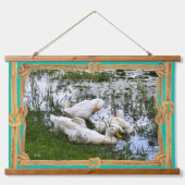 Ducks Pond Life Trendy Wandteppich Mit Holzrahmen (Vorderseite)