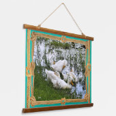 Ducks Pond Life Trendy Wandteppich Mit Holzrahmen (Gewinkelt)