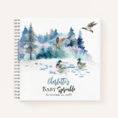 Ducks Woodland Forest Boy Baby Sprinkle Gästebuch Notizblock (Vorderseite)