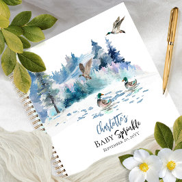 Ducks Woodland Forest Boy Baby Sprinkle Gästebuch Notizblock