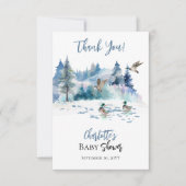 Ducks Woodland Forest Nature Boy Babydusche Dankeskarte (Vorderseite)