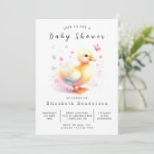 Ducksäckchen-Dusche mit Aquarell Einladung (Stehend Vorderseite)