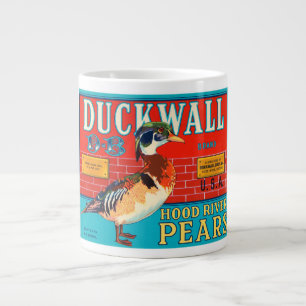 Duckwall Hood River Birnen Vintage-Kistenetikett Jumbo-Tasse