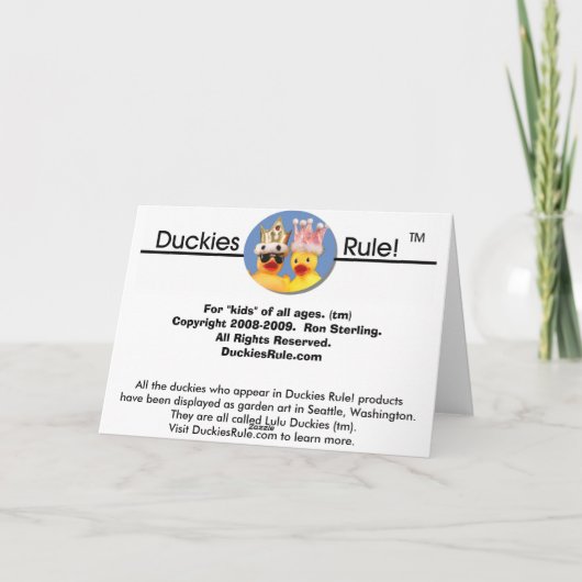 Ducky Amor! Feiertagskarte (Rückseite)