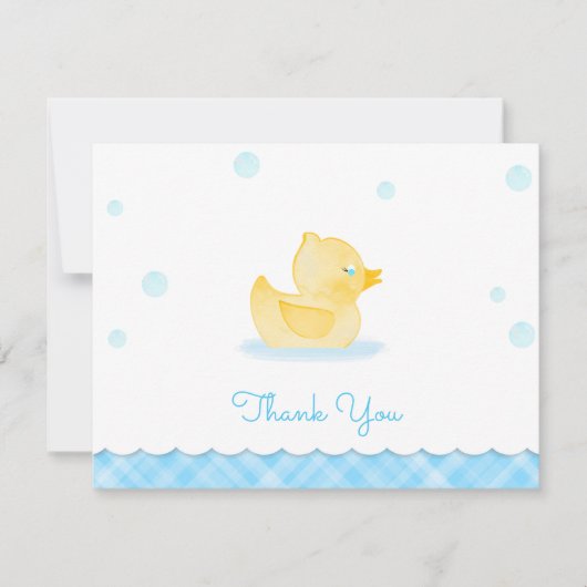 Ducky Babydusche mit Wasserfarbe Danke Mitteilungskarte (Vorderseite)