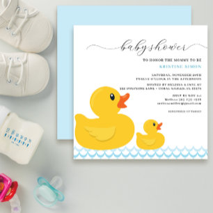 Ducky Babydusche niedlich Gelb & Blau Einladung