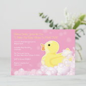 Ducky - Babyparty-Einladung - Gummirosa! Einladung (Stehend Vorderseite)