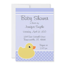 Ducky blaue Babyparty-Gummieinladungen