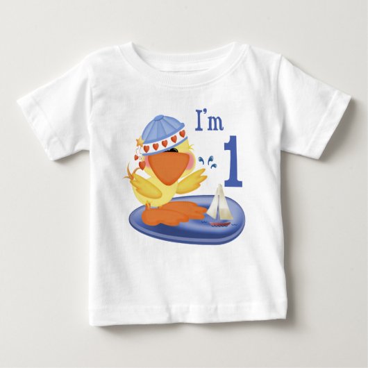 Ducky Boy 1. Geburtstag Baby T-shirt (Vorderseite)
