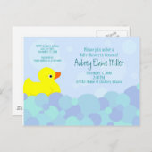 Ducky Bubble Bath Einladungspostkarte (Vorne/Hinten)