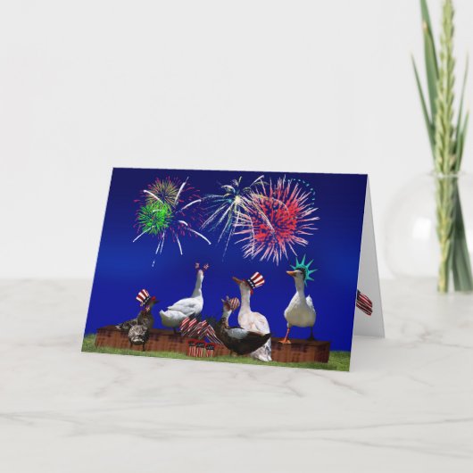 Ducky Celebration für den 4. Juli Karte (Vorderseite)