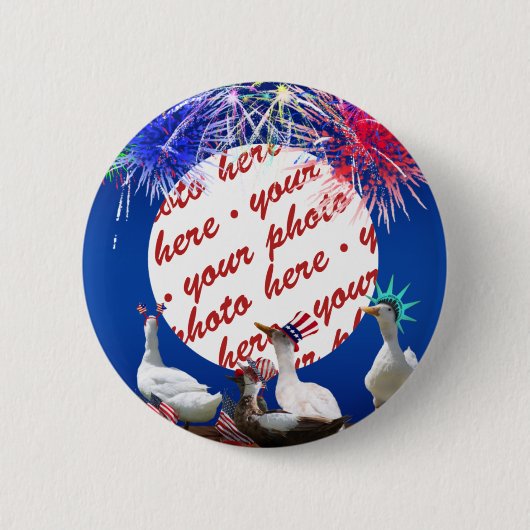 Ducky Celebration für den 4. Juli Rahmen Button (Vorderseite)