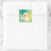 Ducky Days of Joy Quadratischer Aufkleber (Tasche)