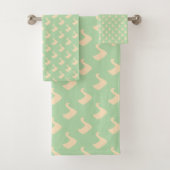 Ducky Duck Diagonal Lime Green Kids Badhandtuch Set (Insitu)