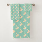 Ducky Duck Diagonal Lt Aquamarin Badhandtuch Set (Insitu)