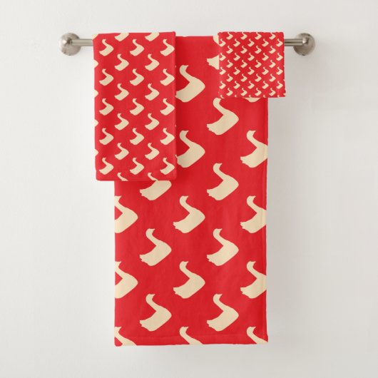 Ducky Duck Diagonal Red Kids Badhandtuch Set (Insitu)