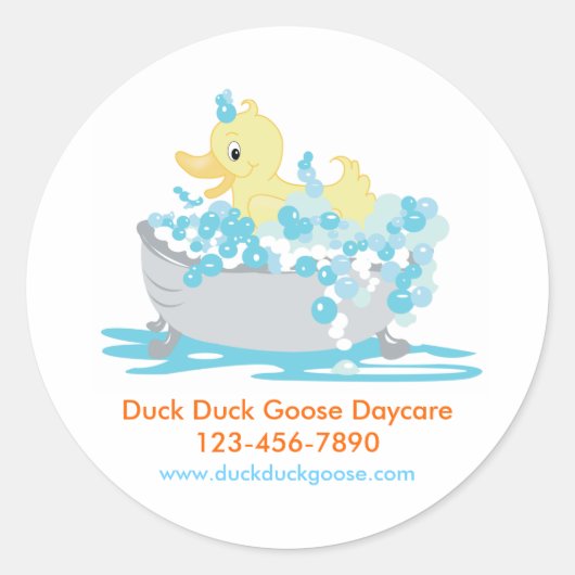 Ducky Duck in Tub Maßgeschneiderte Sticker (Vorderseite)