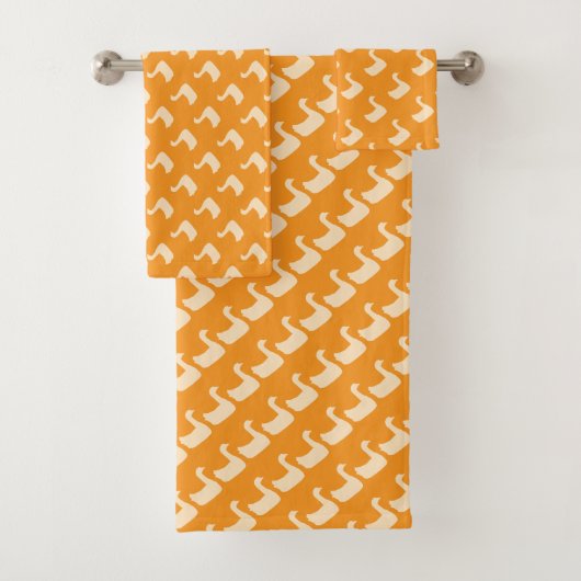 Ducky Duck Kinder Orange Badhandtuch Set (Insitu)